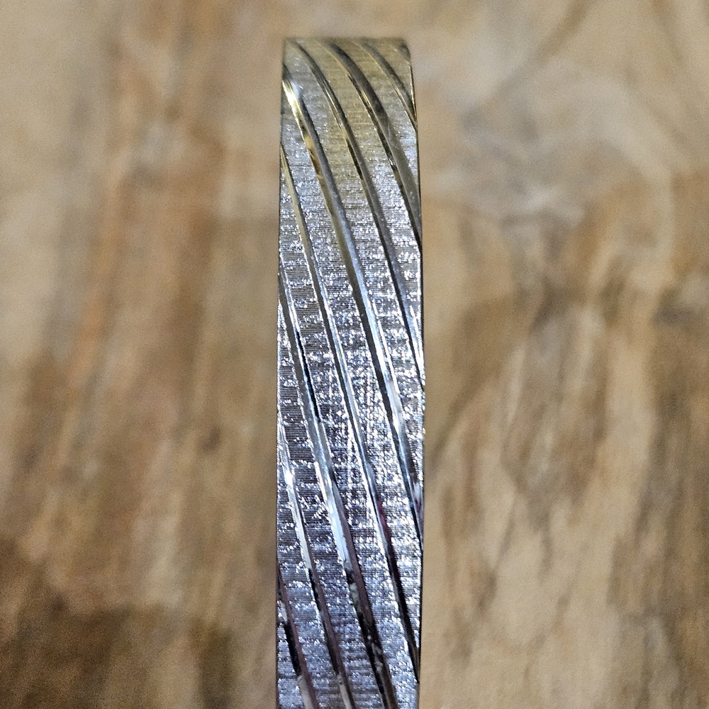 Monet Silver Textured Bangle Bracelet